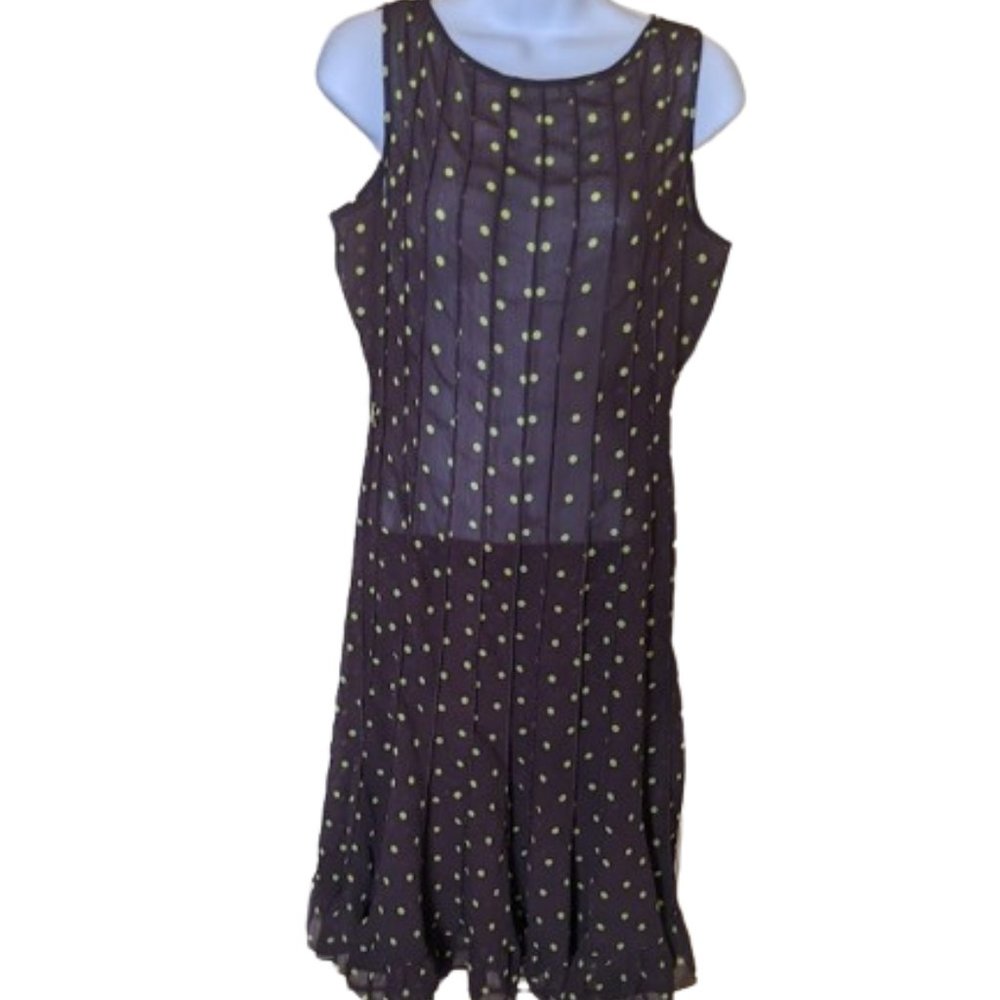 Brown & Geen Polka Dot Dress Size 10